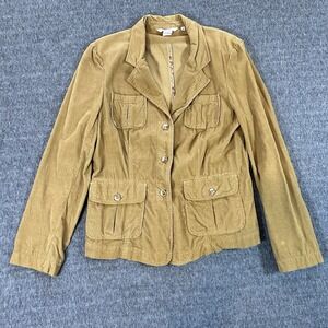 Sundance Women's M Brown Ziri Corduroy Three‎ Button Drawstring Blazer Jacket